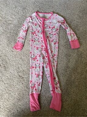 BAMBOO Pink Cat Print Girls' One-Piece Pajama